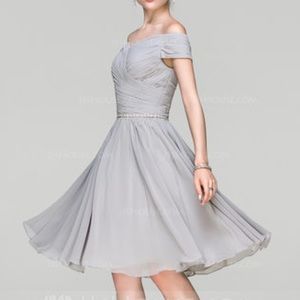 Woman’s silver rhinestone waist cocktail dress 14